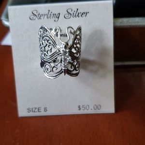 Sterling silver butterfly ring
